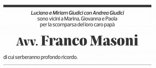 Annuncio funebre Franco Masoni