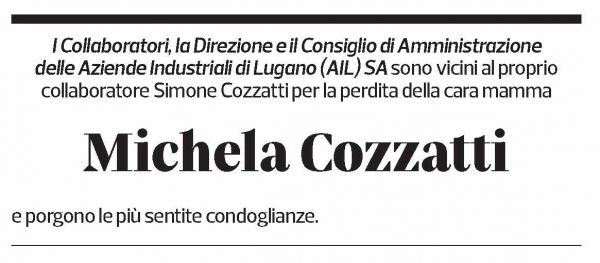 Annuncio funebre Michela Cozzatti