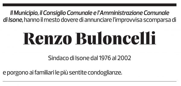 Annuncio funebre Renzo Buloncelli