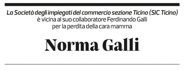Annuncio funebre Norma Galli