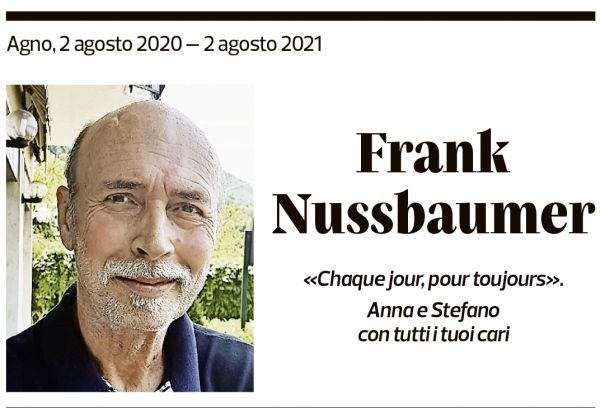 Annuncio funebre Frank Nussbaumer