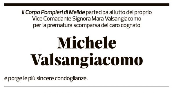 Annuncio funebre Michele Valsangiacomo