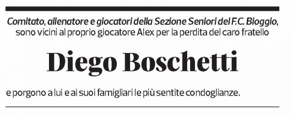 Annuncio funebre Diego Boschetti