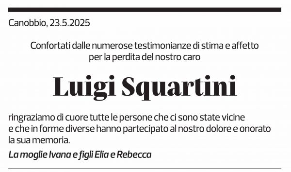 Annuncio funebre Luigi Squartini