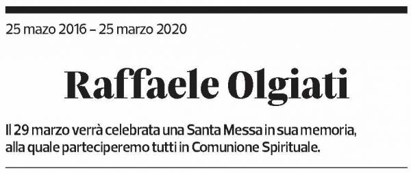 Annuncio funebre Raffaele Olgiati