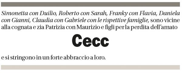 Annuncio funebre Francesco Lurati