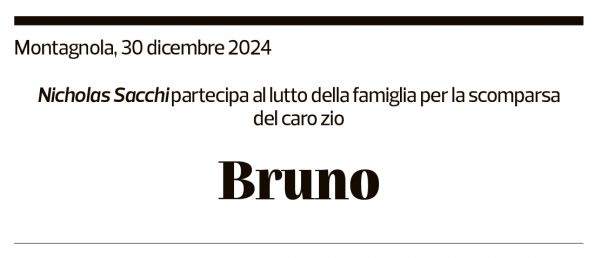 Annuncio funebre Bruno Brocchi