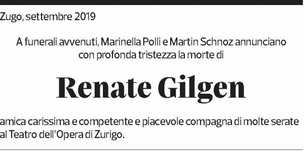 Annuncio funebre Renate Gilgen