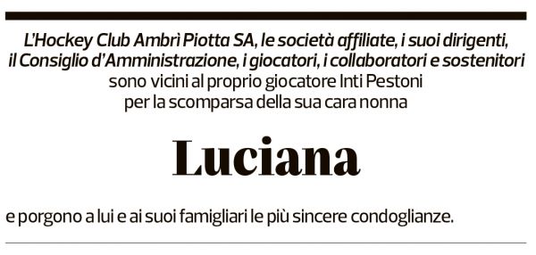 Annuncio funebre Luciana 