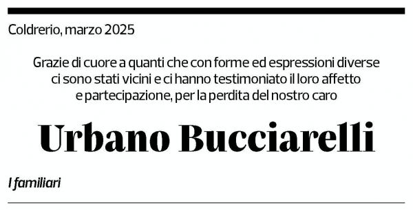 Annuncio funebre Urbano Bucciarelli