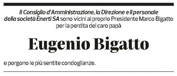 Annuncio funebre Eugenio Bigatto