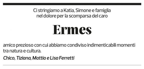 Annuncio funebre Ermes Balmelli
