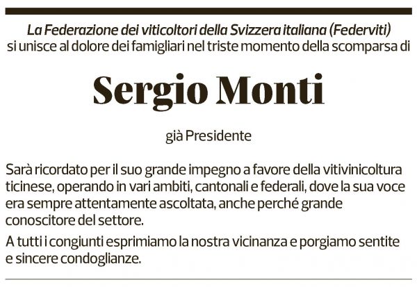 Annuncio funebre Sergio Monti
