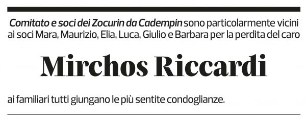 Annuncio funebre Mirchos Riccardi