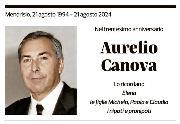 Annuncio funebre Aurelio Canova