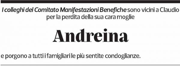 Annuncio funebre Andreina -