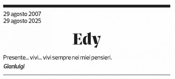 Annuncio funebre Edy 