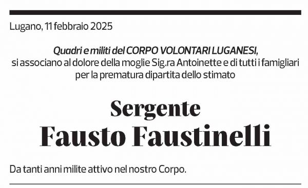Annuncio funebre Fausto Faustinelli