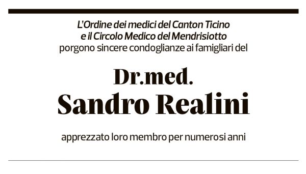 Annuncio funebre Sandro Realini