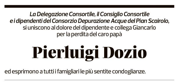 Annuncio funebre Pierluigi Dozio