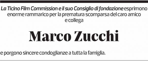 Annuncio funebre Marco Zucchi