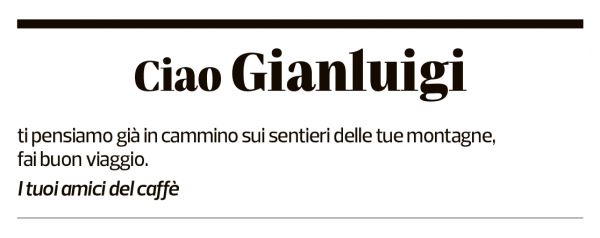 Annuncio funebre Gianluigi Pozzi