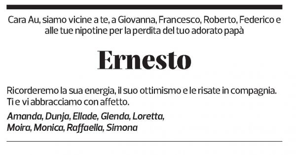 Annuncio funebre Ernesto Parli