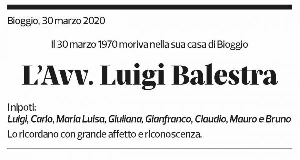 Annuncio funebre Luigi Balestra