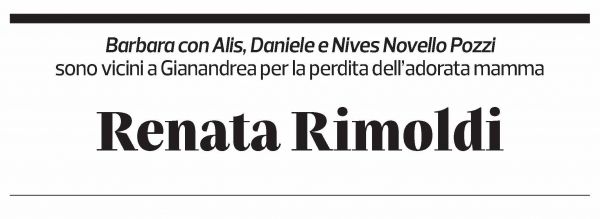 Annuncio funebre Renata Rimoldi