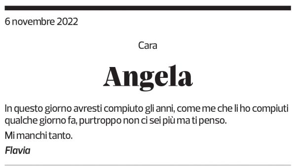 Annuncio funebre Angela 