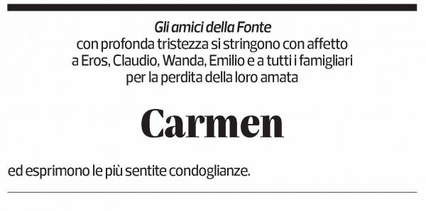 Annuncio funebre Carmen Taiana Casanova
