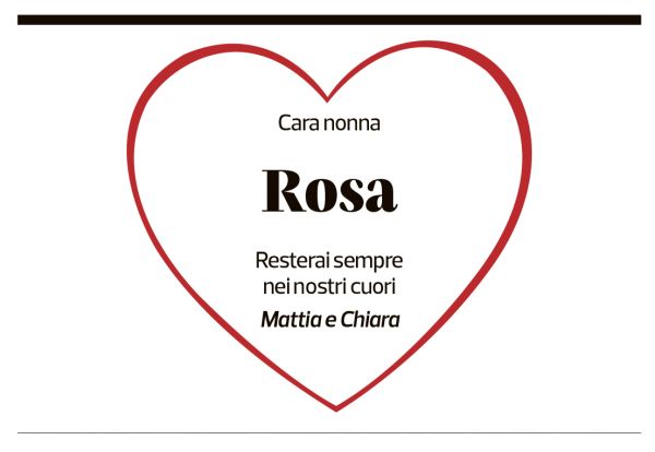 Annuncio funebre Rosa Pianezzi