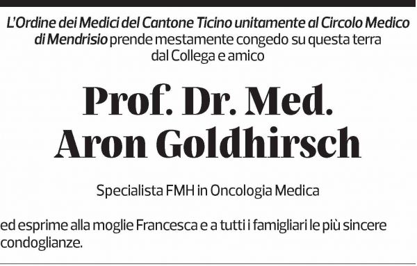 Annuncio funebre Aron Goldhirsch