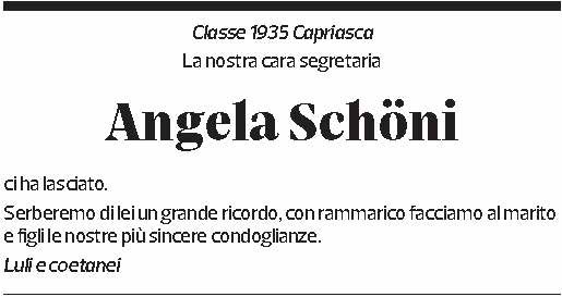Annuncio funebre Angela Schöni