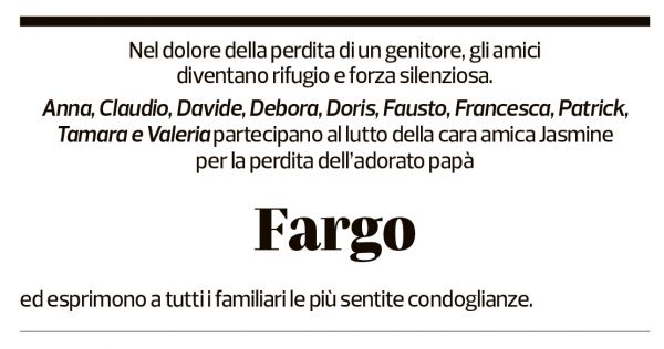 Annuncio funebre Fargo Lemo