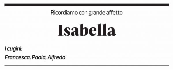 Annuncio funebre Isabella 
