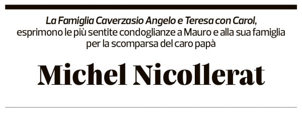 Annuncio funebre Michel Nicollerat