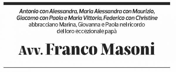 Annuncio funebre Franco Masoni