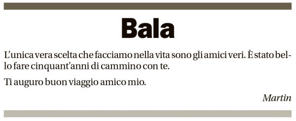 Annuncio funebre Ilario Ballerini