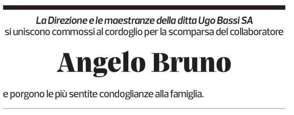 Annuncio funebre Angelo Bruno