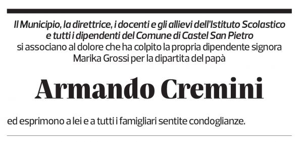 Annuncio funebre Armando Cremini