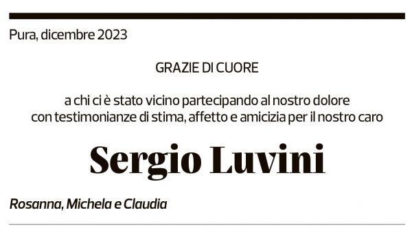 Annuncio funebre Sergio Luvini