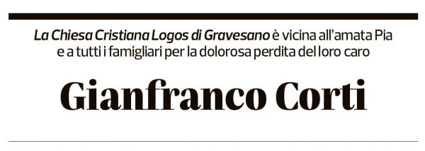 Annuncio funebre Gianfranco Corti