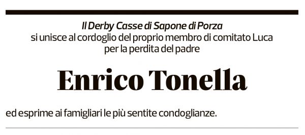 Annuncio funebre Enrico Tonella