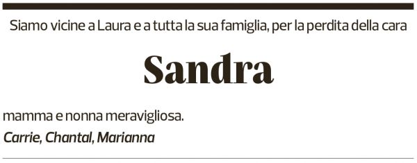 Annuncio funebre Sandra Tonelli