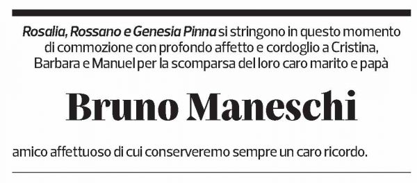 Annuncio funebre Bruno Maneschi