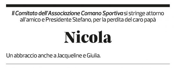 Annuncio funebre Nicola Di Pasquale