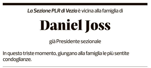 Annuncio funebre Daniel Joss