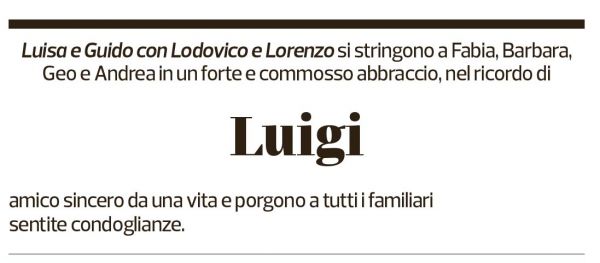 Annuncio funebre Luigi Dell'acqua