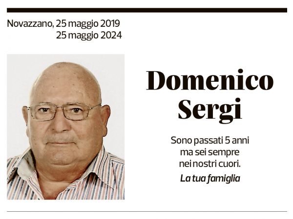 Annuncio funebre Domenico Sergi